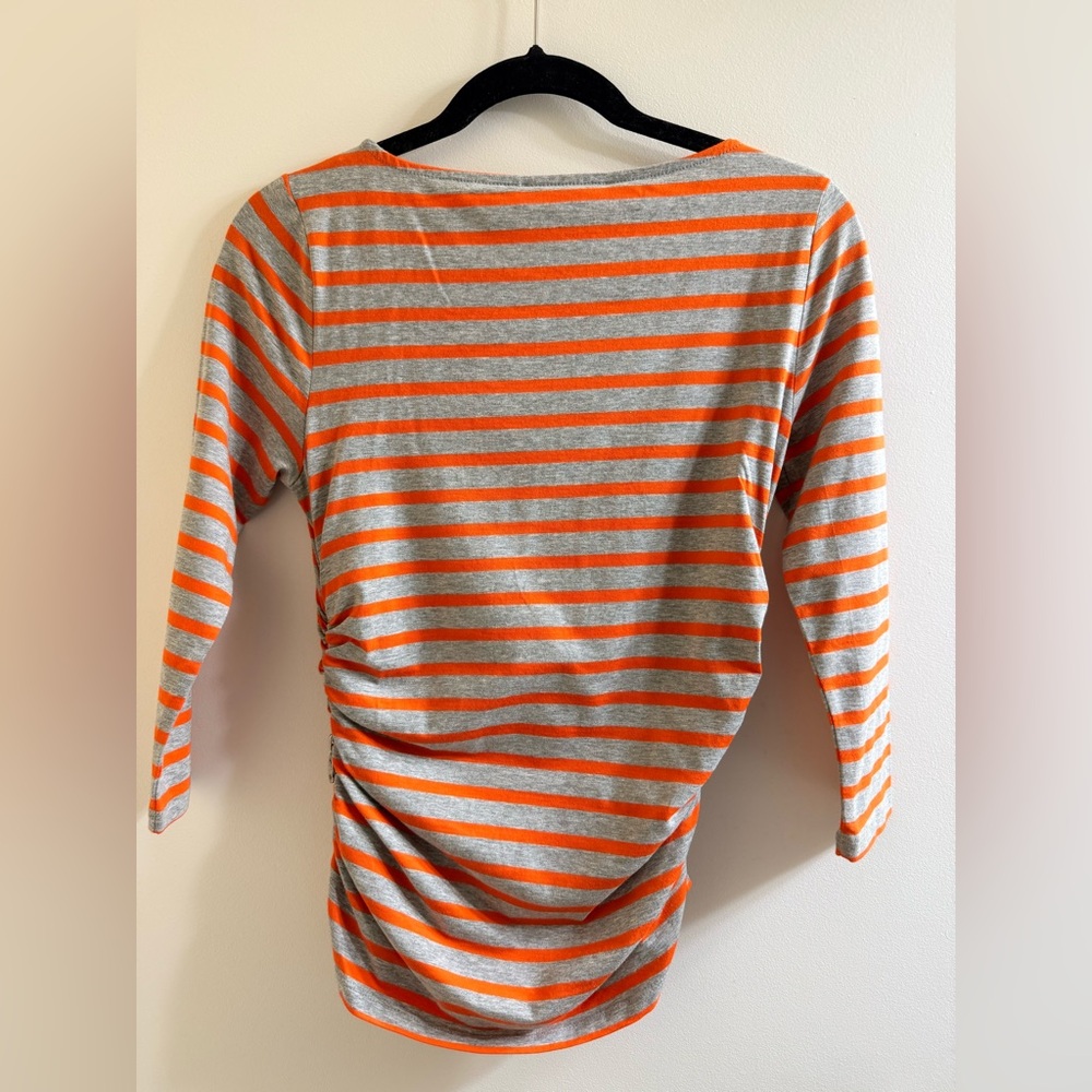 Michael Kors Gray and Orange Striped Top Size PS - Picture 3 of 8